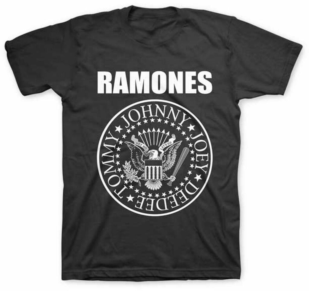 You can’t have an iconic band T-shirts Top 10 list without including the Ramones. The Ramones logo screams American Rock and Roll. 