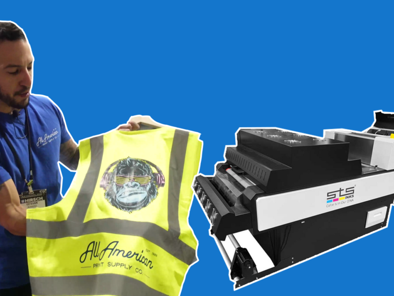 A look at All American Print Supply’s new STS VJ-628D Direct to Film Printer