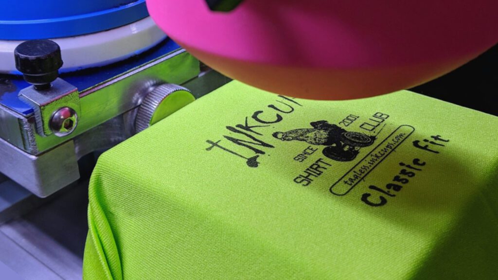 Tagless Apparel Labels Made Easy With B100 1-Color Tabletop Pad Printing Machine by Inkcups