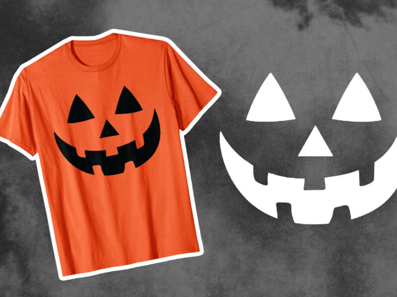 The Halloween Grinning Pumpkin Face T-Shirt Story