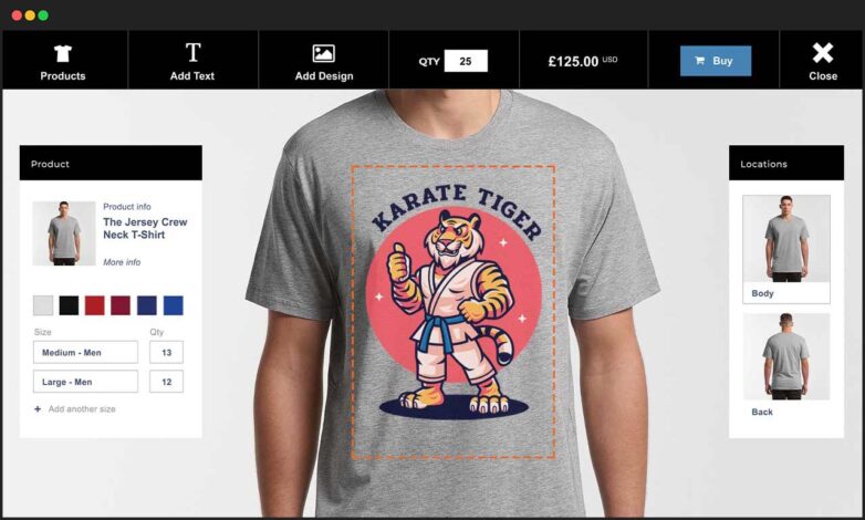 online designer, website, online store, ecommerce, e-commerce, dtf printing website, screen printing software, small screen printing shops, product mockups
