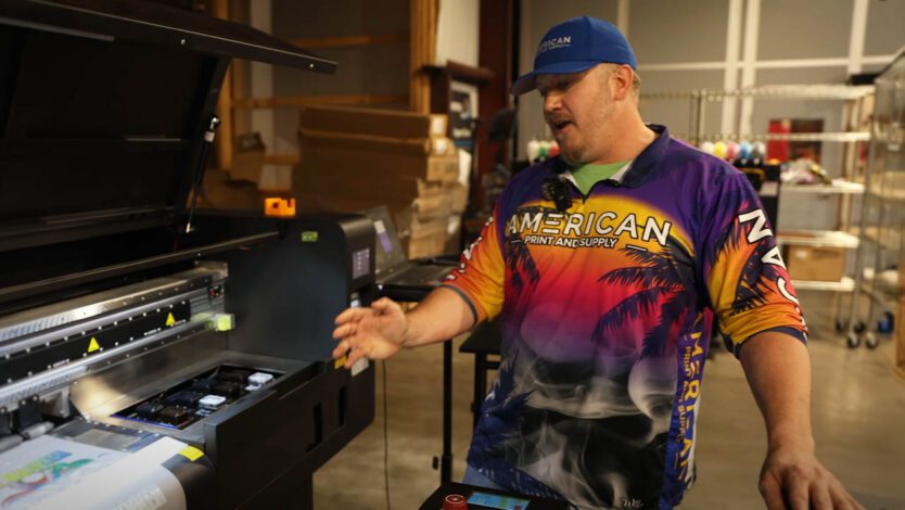 kraken dtf printer, dtf printing, 8 head dtf printer, 9 color dtf printer, expanded color gamut dtf, high speed dtf printer, american print supply, super blue dtf ink, magnetic rail drive dtf, dtf printer review