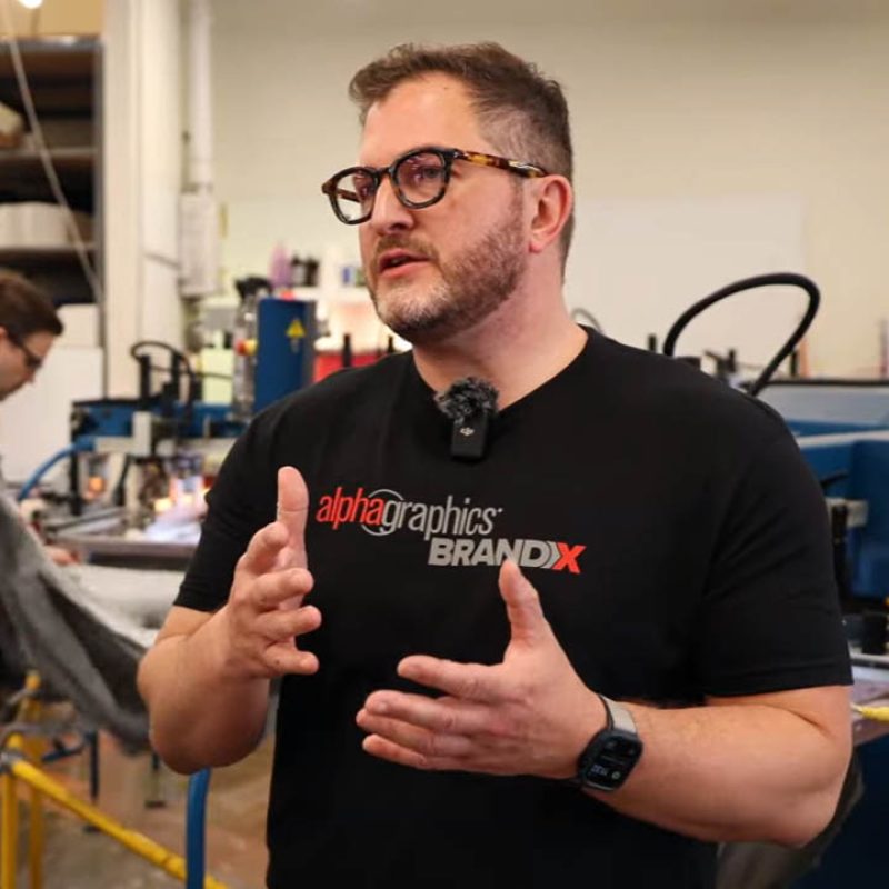 alphagraphics-print-shop-tour-002 alphagraphics, screen printing, dtf printing, print shop automation, embroidery, wide-format printing, uv dtf, deco network, signage printing, shipping software, business hub, barcode scanning, pre-press workflow, heat press, direct to screen