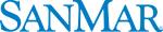 SanMar logo, wholesale apparel distributor connected to DecoNetwork print shop management software.